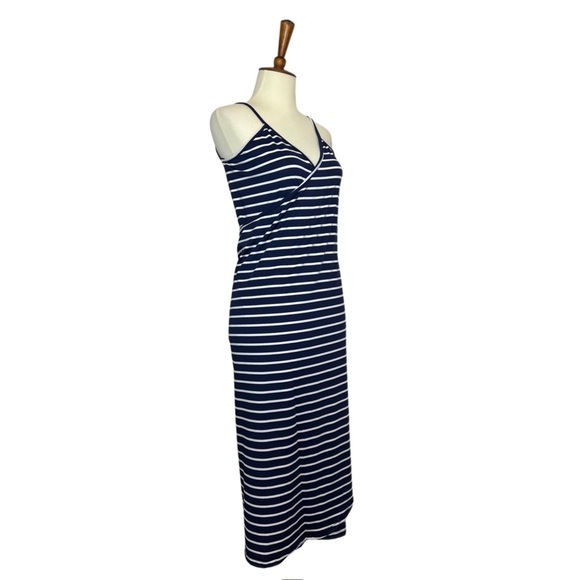 Sexy Navy & White Stripe Sling Beach Wrap Dress Coverup - Picture 7 of 11